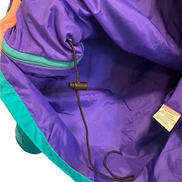 LIKE NEW VINTAGE Columbia Radial Sleeve Pullover Jacket Teal 1/4 Zip Windbreaker - Picture 7 of 15